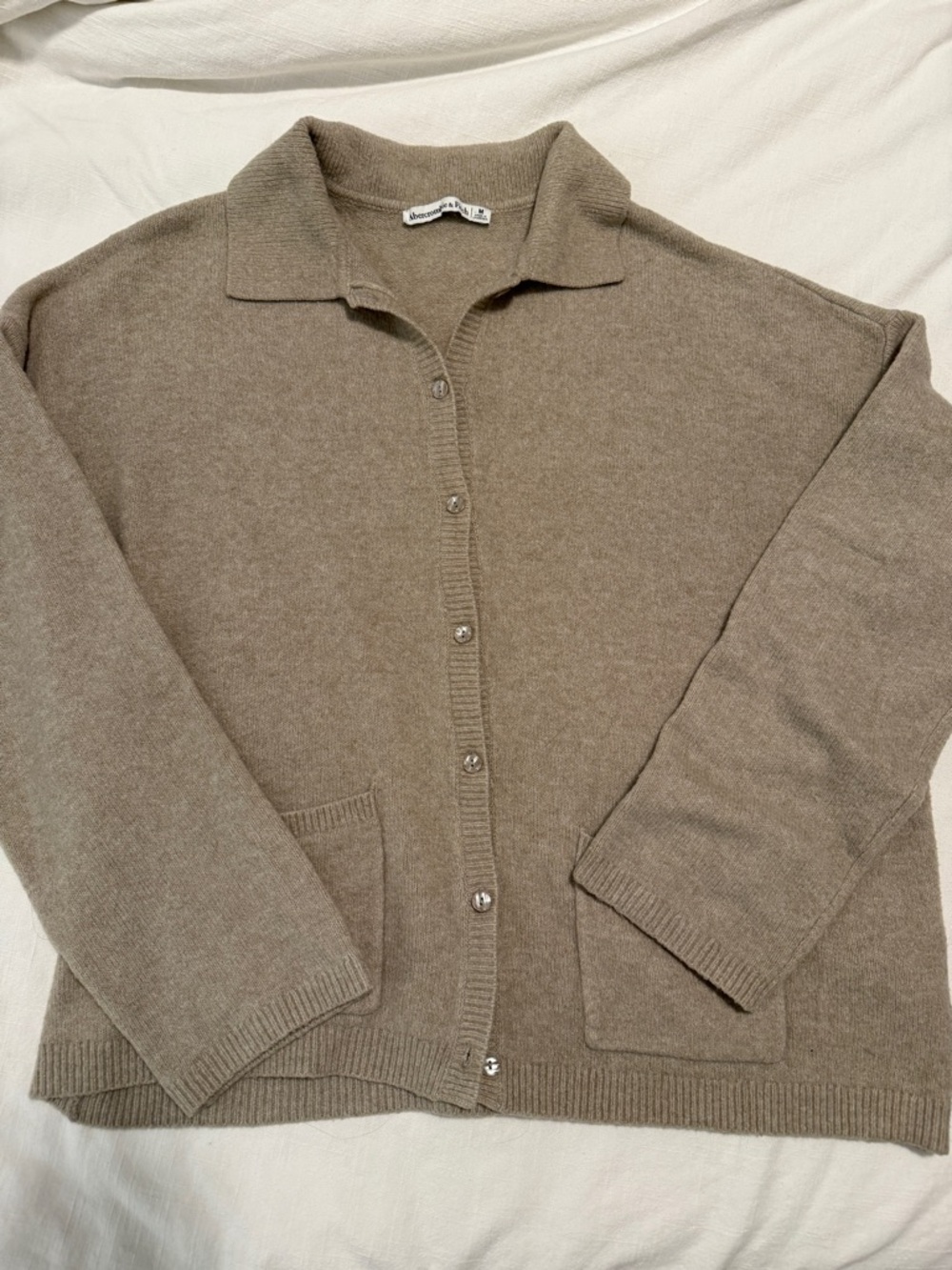 abercrombie tan cardigan sweater
